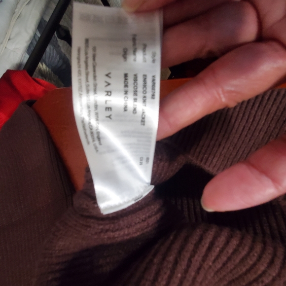 Varley Enrico Zip-through Ribbed Knit Jacket Coffee Bean Relaxed - Picture 13 of 13